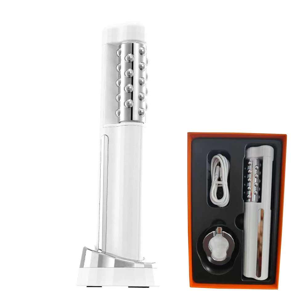 Masajeador Facial Con Rodillos Calefactados Para Reafirmar Y Tensar El Rostro, Dispositivo Ems Giratorio De 360° Para Eliminar Arrugas.