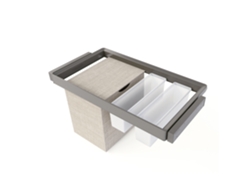 Kit de 2 Bandejas Auxiliares, 1 Cesta y Bastidor Regulable Quartz para Armarios, Guías de Cierre Suave y Extracción Total, Módulo 90 cm, Emuca