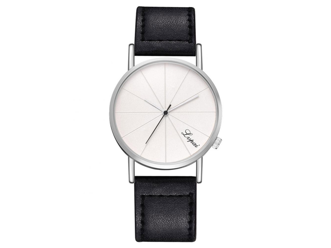 Reloj De Pulsera Empresarial Para Hombres Lvpai De Cuarzo Con Correa De Pu (correa Negra Dial Blanco)