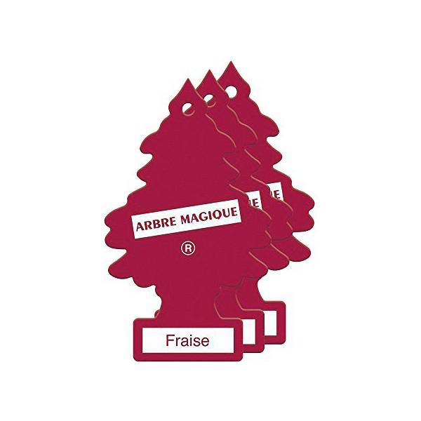 Arbre Magique 1 pack de 3 ambintadores pino celulosa aroma fresa para colgar coche ambientadores