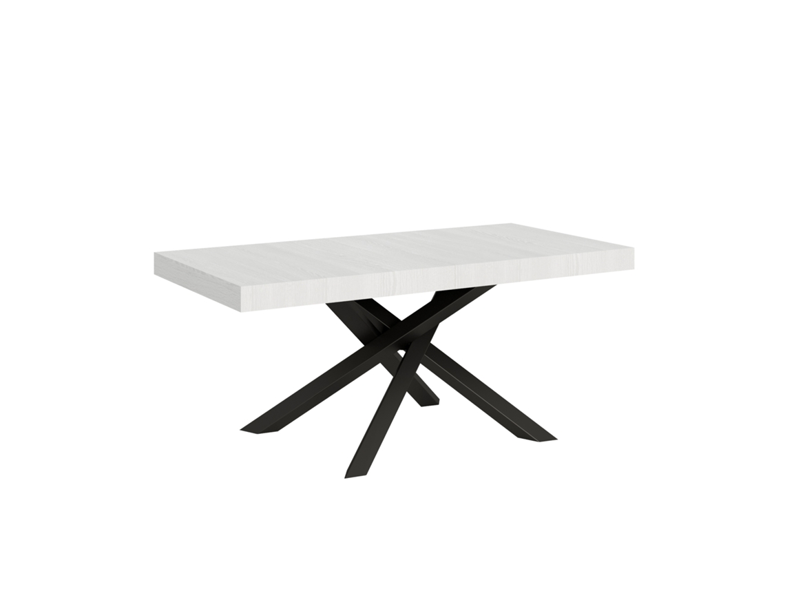 Mesa extensible Volantis 200/460x90 cm Fresno blanco Patas antracita Itamoby