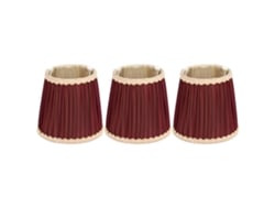 2026-3pcs Abajur De Tela Rojo Vino Moderno Clip On Para Lámparas De Pared, Mesa Y Veladora