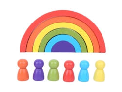 Juego de bloques de madera Walshlxq para bebés, constructor de arcos, juguetes educativos creativos para niños.
