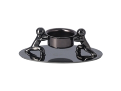 Portavelas decorativo de acero inoxidable negro para el hogar