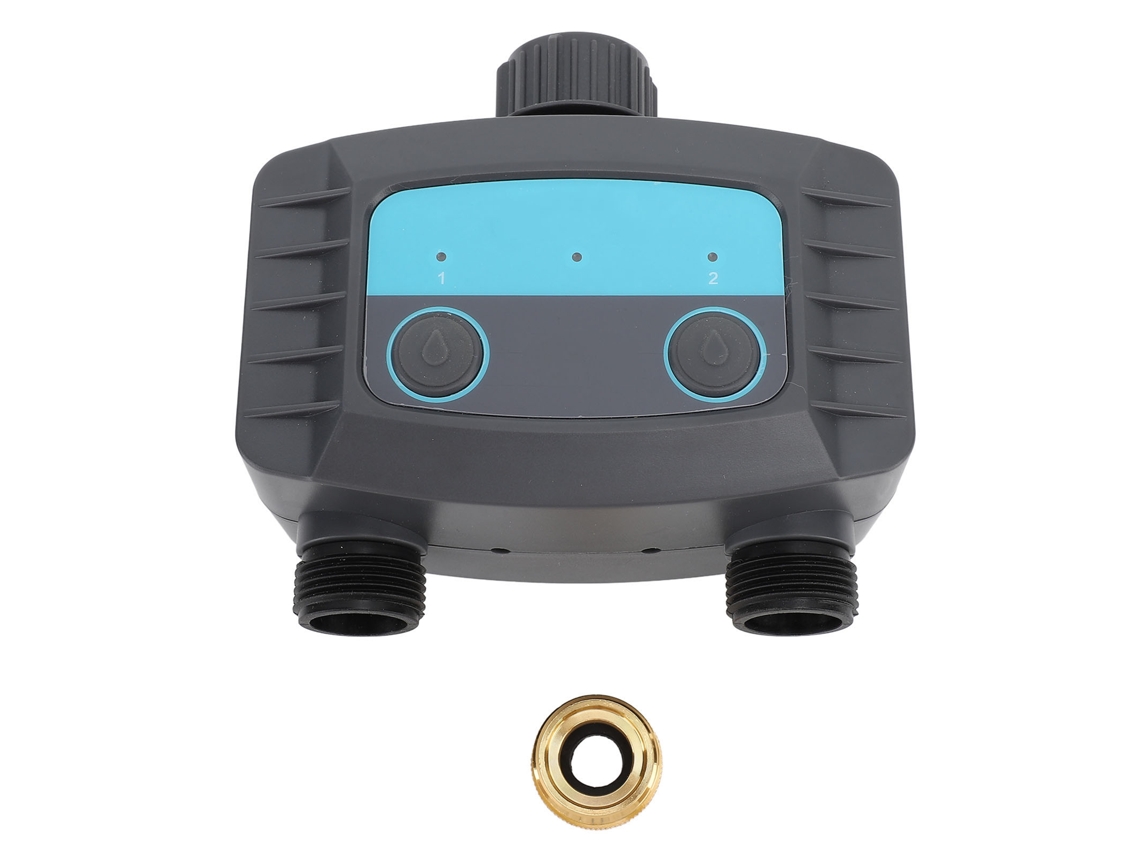Temporizador De Agua Bluetooth Con 2 Salidas Y Aplicación Para Riego De Jardín G3/4 A G1/2