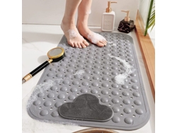 Alfombrilla De Baño Antideslizante Con Masaje Para Los Pies, Pvc Ecológico, Antimoho, 40x70cm, Gris.