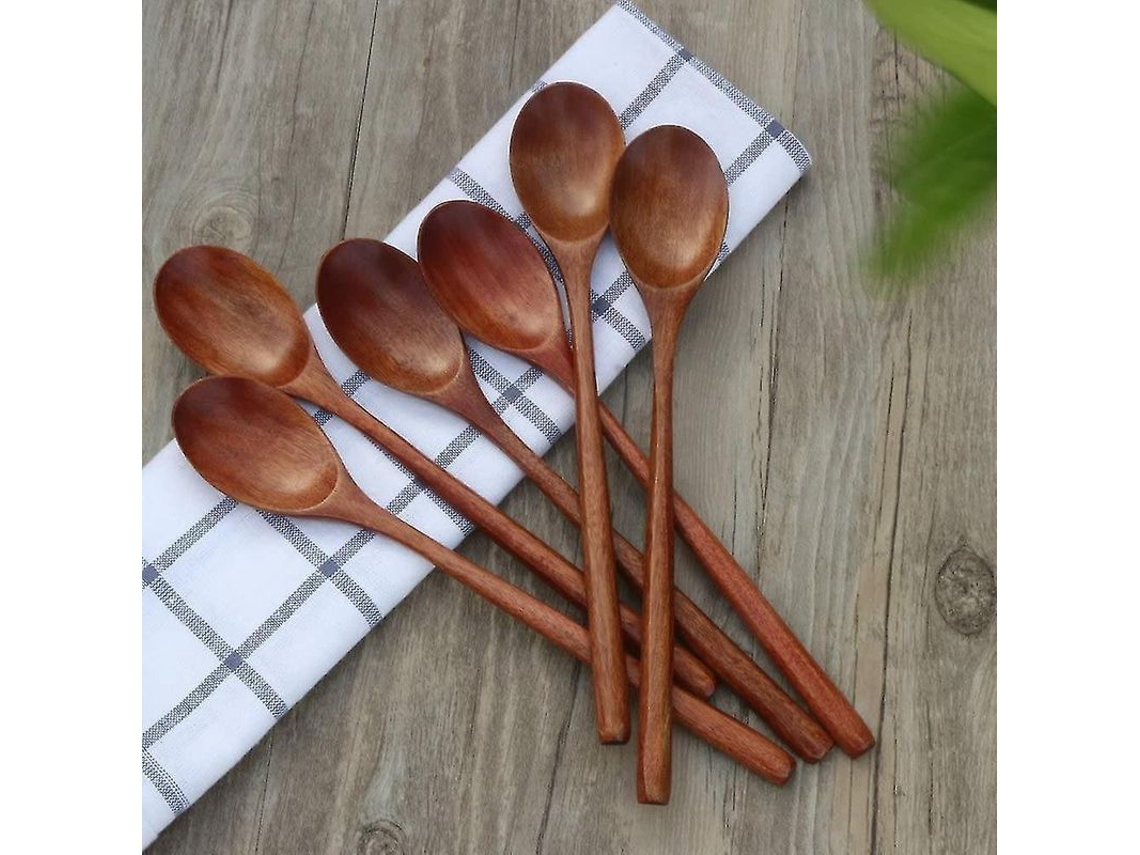 Cucharas De Madera, 6 Unidades, 9 Pulgadas, Cucharas De Sopa Variadas Fsg