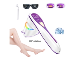 Depiladora Ipl 3 En 1 Enfriamiento Zafiro, Cabezal Giratorio 180°, Sensor Infrarrojo, Cuidado De Piel Y Acné (morado)