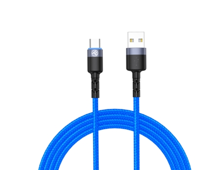 Cable de Datos TELLUR USB para Tipo C con Luz Led 3A 1,2M, Azul