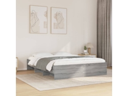 Estructura De Cama Madera De Ingeniería Gris Sonoma 150x200 Cm