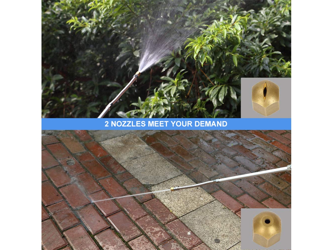 Limpiador De Alta Presión Extensible Con 2 Boquillas Para Limpieza De Coches, Jardines Y Ventanas.
