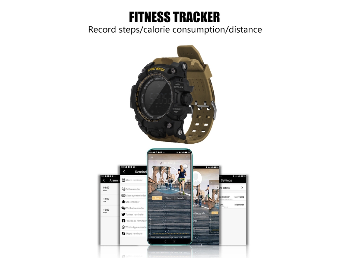 Reloj Inteligente (bluetooth Impermeable) Ex16s Reloj Inteligente (amarillo Camuflaje)