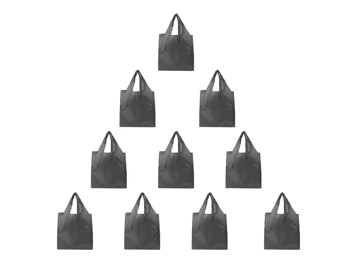 Juego de 10 bolsas de compra grandes reutilizables para hombres y mujeres, plegables, de poliéster, para cocina, supermercado, ligeras GOKOCO