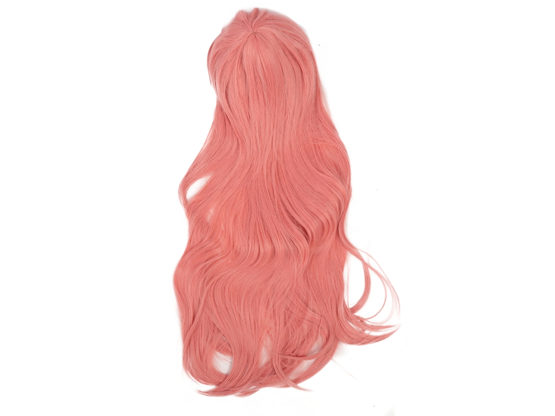 Peluca Sintética Larga De Color Rosa Para Fiestas De Cosplay Con Cabello Ondulado Elegante Y Cómodo.