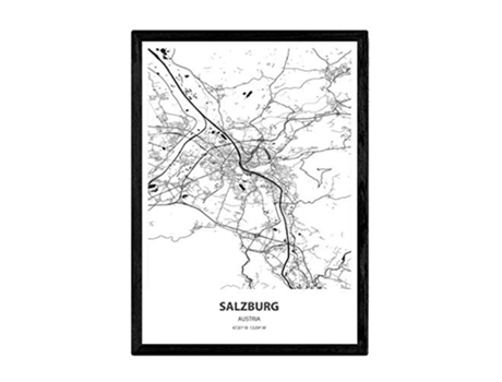 Poster NACNIC Mapa de Salzburg Austria (A3)