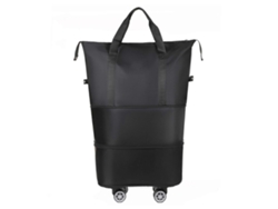 Maleta de viaje con ruedas Giecy negra, bolsa de almacenamiento con polea y ruedas desmontables, gran capacidad, expandible, impermeable