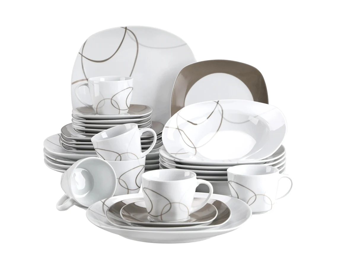 Juego de vajilla de porcelana, servicio para seis, 30 piezas