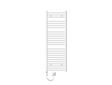 Radiador eléctrico de baño con elemento calefactor 900W 500x1500 mm blanco curvado con conexión lateral LUXEBATH