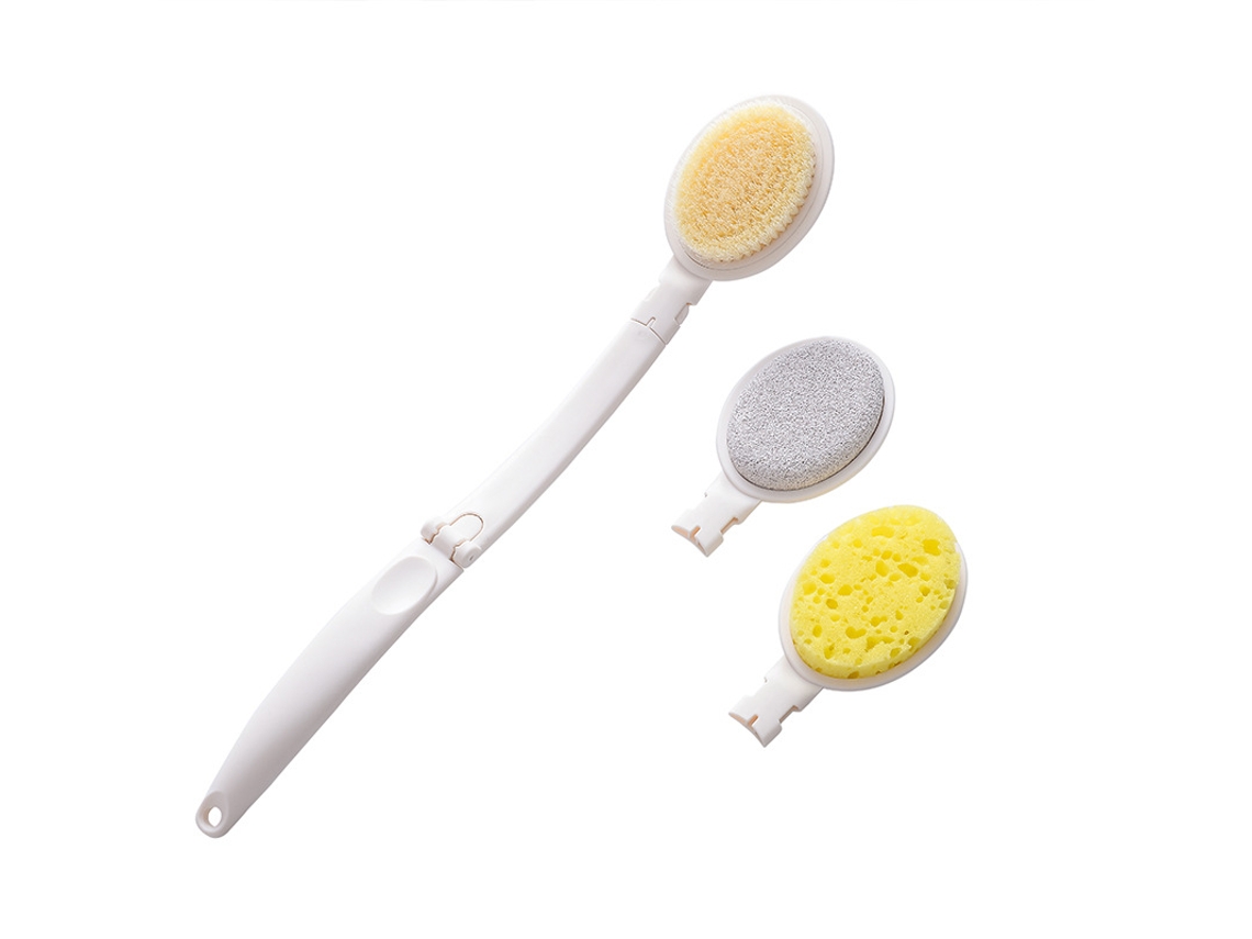Cepillo De Ducha Corporal 3 En 1 - Plegable - Cabezal Desmontable - Mango Extensible - Fácil De Usar