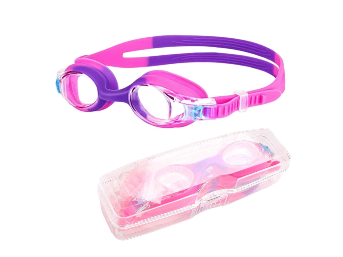Gafas de natación para niños, sellos de silicona supersuaves con visión amplia y clara, fáciles de usar con cierre ajustable, tecnología antivaho, diseño
