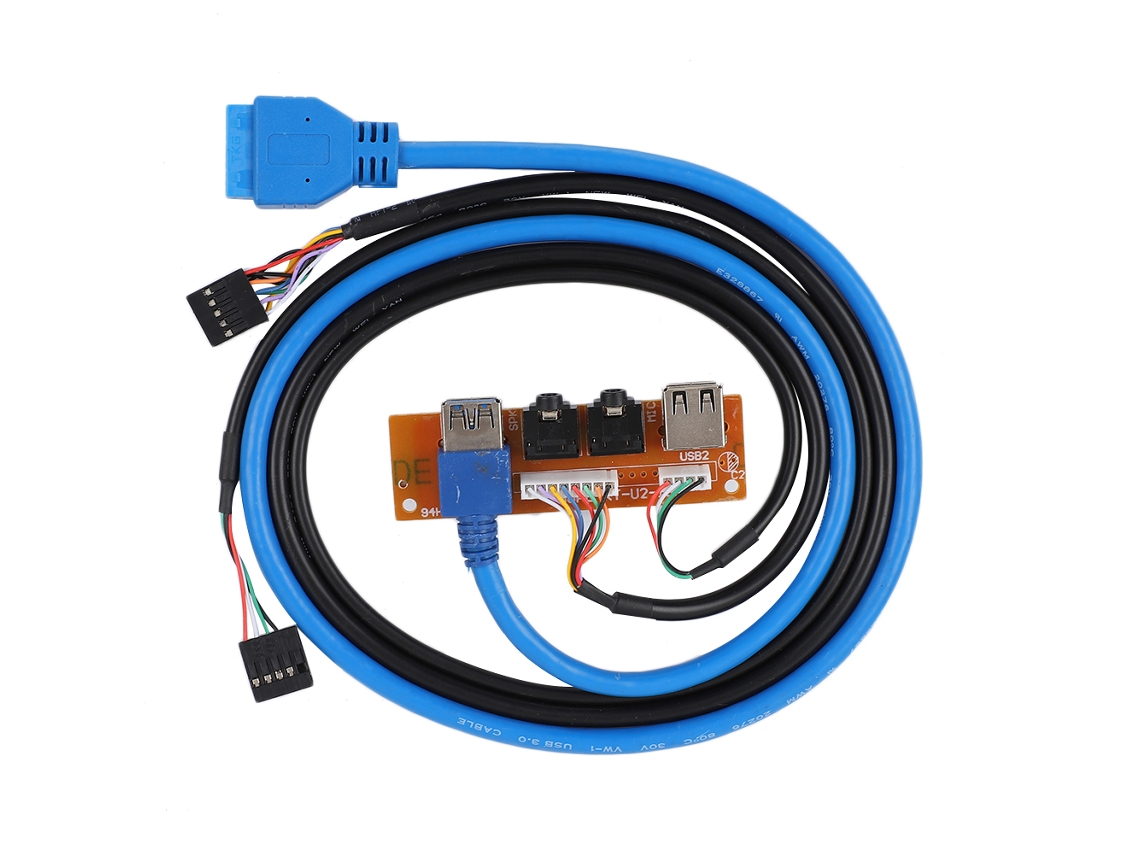 Panel Frontal De La Caja De Chasis De Computadora Con Interfaz De Audio Usb3.0/2.0 Y Cable