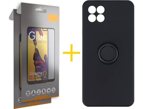 Carcasa + 2 Protectores de Pantalla para Huawei P40 Lite SKYHE Negro