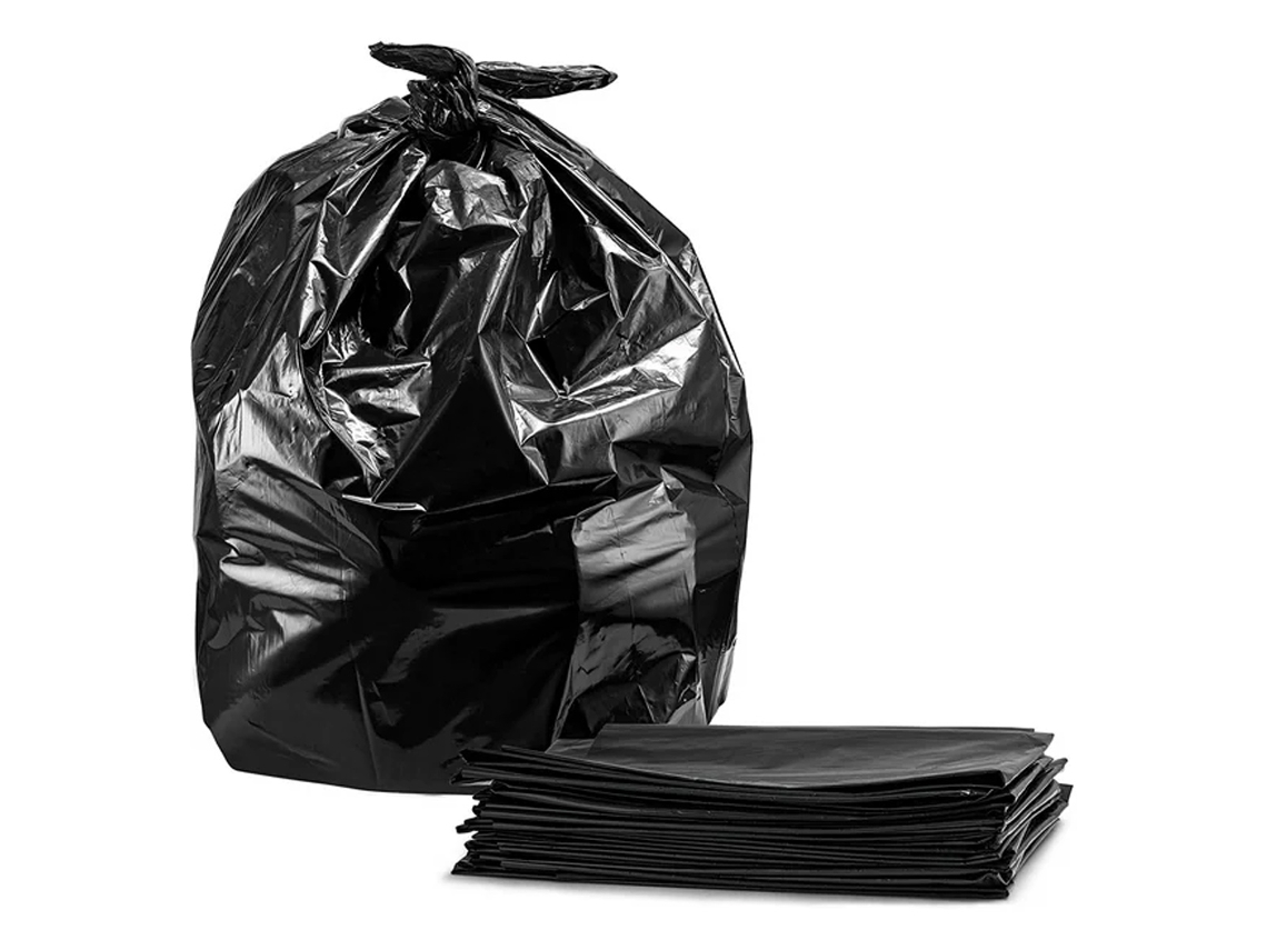 FNINIJEDE 50 Unid. Saco De Lixo, Sacos Pretos Resistentes Para Obras, Jardim E Grama