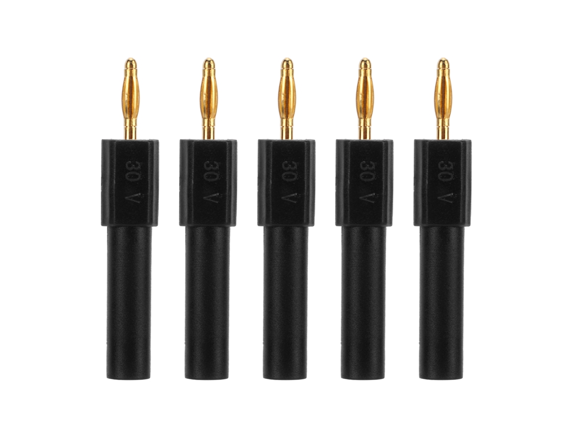 5 Adaptadores Convertidores De Enchufe Banana De 2 Mm A 4 Mm, Macho A Hembra, Latón Pa, Buena Conductividad.