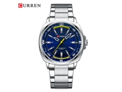 Reloj De Cuarzo Para Hombre (azul Plateado) Con Correa De Acero Inoxidable Y Esfera Cuadrada De Diseño Único.