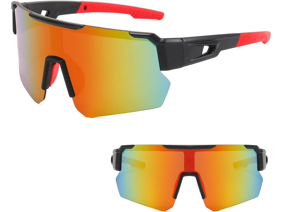 Gafas De Sol Polarizadas Para Ciclismo Para Hombres Y Mujeres Protección Uv Gafas De Sol Para Deportes Al Aire Libre Negro Rojo Gertiz