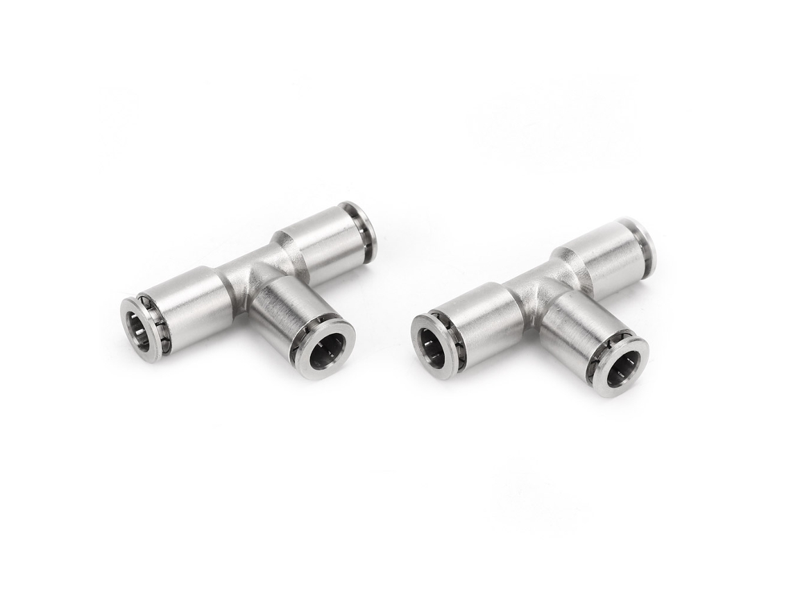 2 Peças Conector Rápido Neumático De Cobre Placado 3 Vias Mangueira De Ar 10mm
