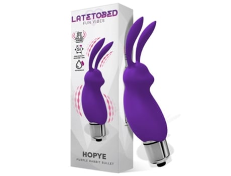 Hopye Bala Vibradora Conejito Silicona Púrpura LATETOBED