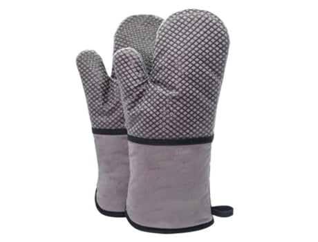 par de guantes para horno resistentes al calor, guantes para hornear, guantes para cocinar, guantes para horno Lang recubiertos de silicona antides...