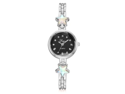Reloj De Pulsera Para Mujer Lvpai Con Estrella De Cinco Puntas, Cuarzo, Elegante, Plateado Y Negro.