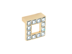 Juego de 25 tiradores para muebles HARDWAREXCHANGE de zamac y cristal con una distancia entre centros de 32 mm.