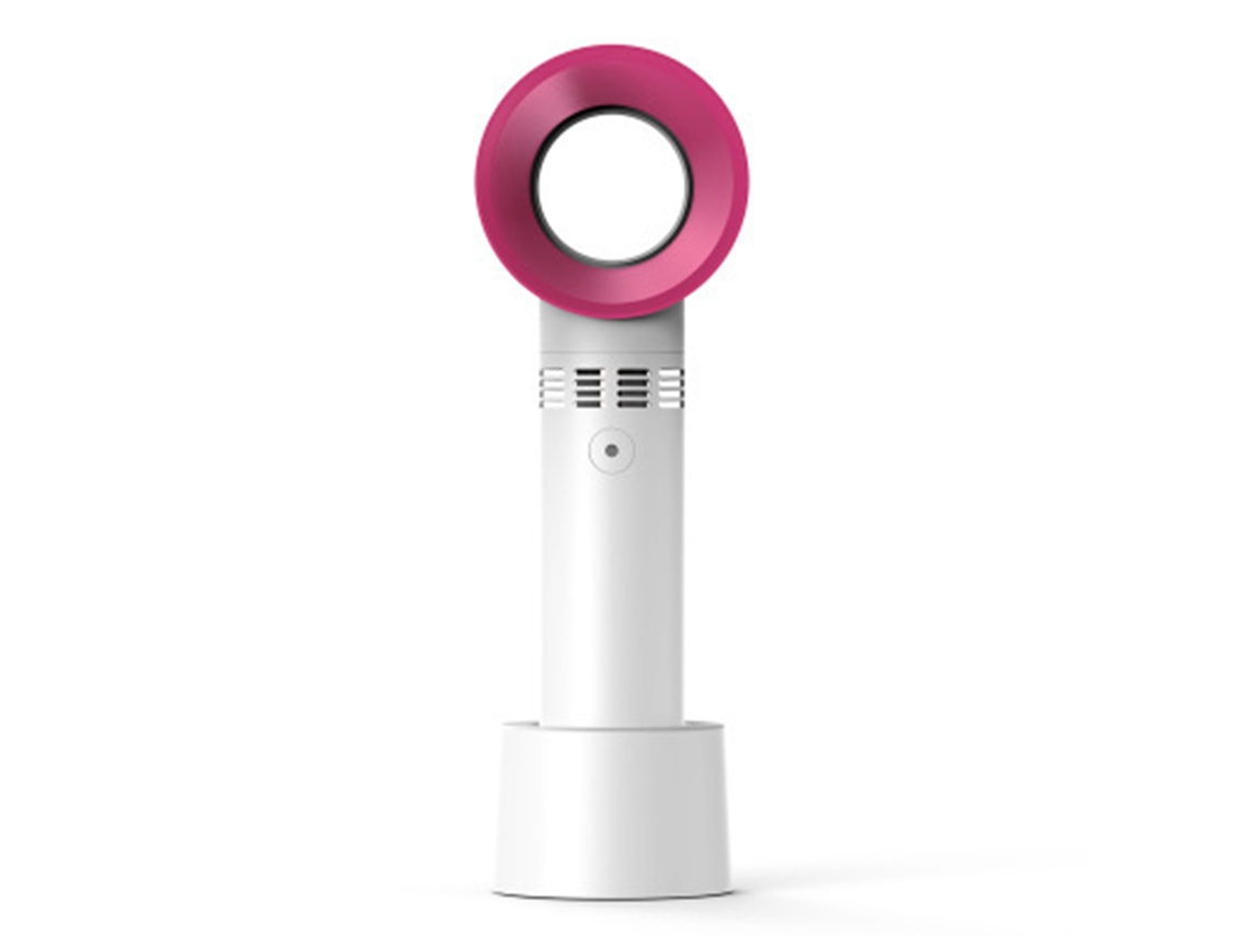 Ventilador Portátil Sin Aspas Con 3 Velocidades Y Batería De 2000 Mah, Base Blanca.