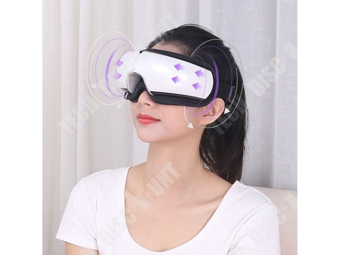 Masajeador de Ojos TECH DISCOUNT Función de Calentamiento Compresor de Aire Musical para Migrañas