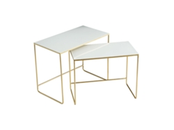 Set de 2mesas de centro nido blanco y dorado WESS MILIBOO