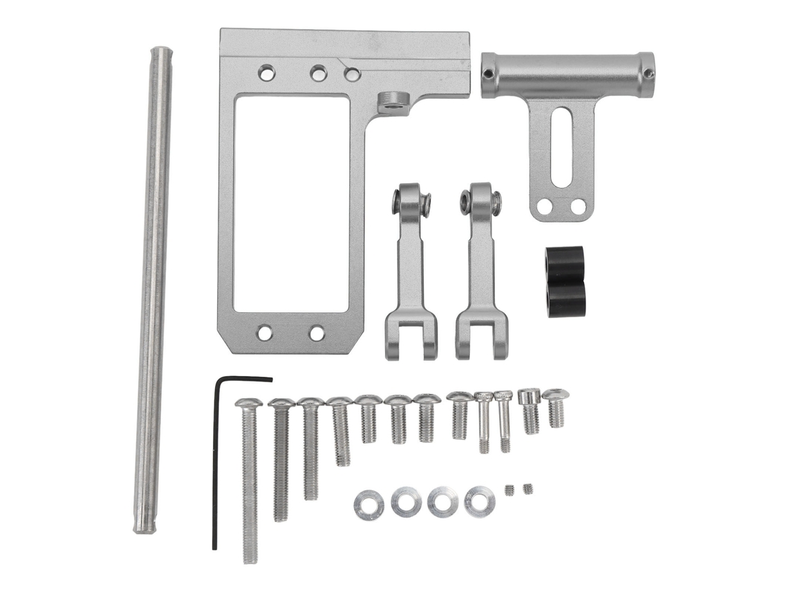 Soporte De Servo Con Enlace De Dirección Hidráulica Aluminio Color Titanio Alto Resistencia Ajustable Para Coche Rc Vp F10 1/10