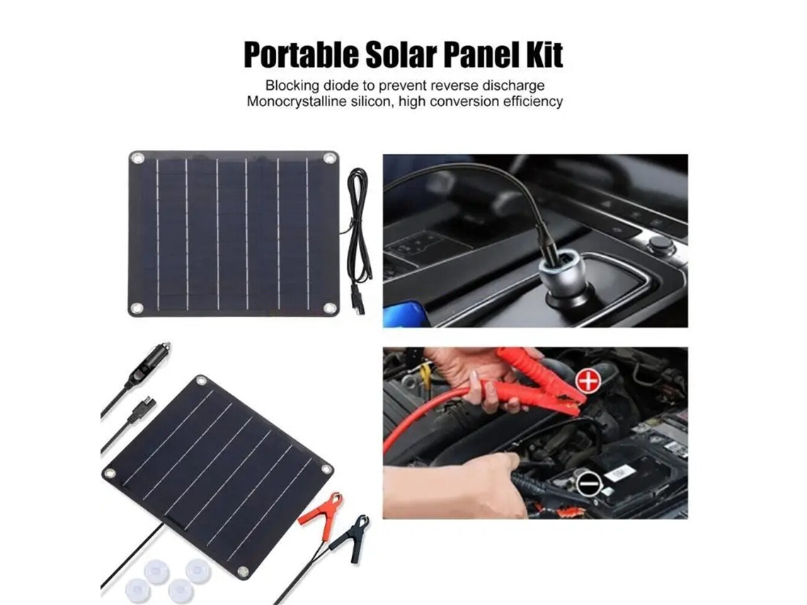 10wipree Kit Painel Solar À Prova D'água 12v 10w Fonte Alimentação Eficiente Carros Motocicletas Camping Ar Livre