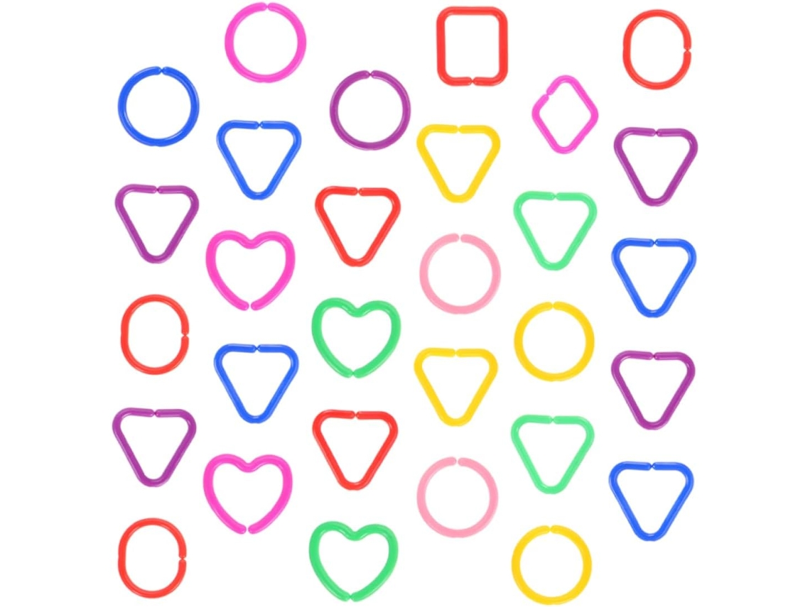 Anillos Geométricos Entrelazados Para Bebés Y Niños Pequeños, Juego De 30 Piezas, Plástico Seguro
