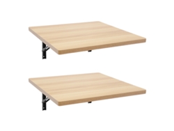 Banco de trabajo plegable, diseño para montaje en pared, capacidad de carga de 230 kg, color madera.