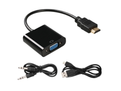 Conversor Hdmi A Vga Multifunción Con Cable Audio + Cable Power Incluidos, Plug-and-play Para Equipos De Baja Potencia.