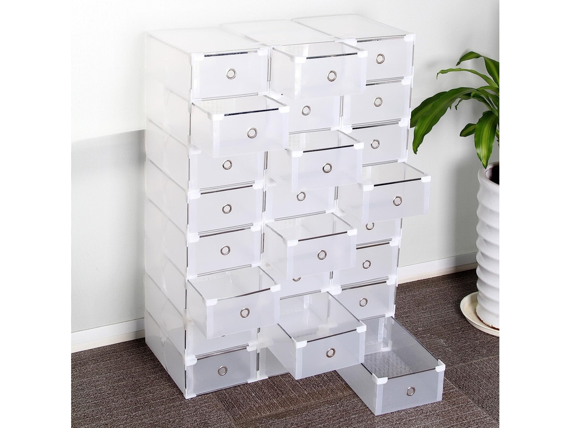 10X caja de zapatos caja apilable de almacenamiento de zapatos