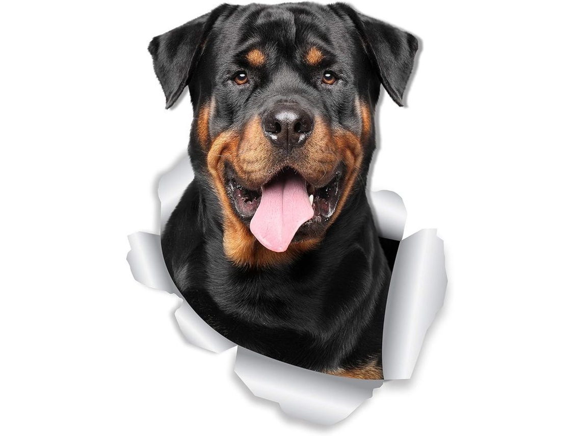 2026-calcomanías De Perro Rottweiler Sonriente - 2 Pack - Pegatinas 3d Para Pared, Baño, Coche Y Parabrisas