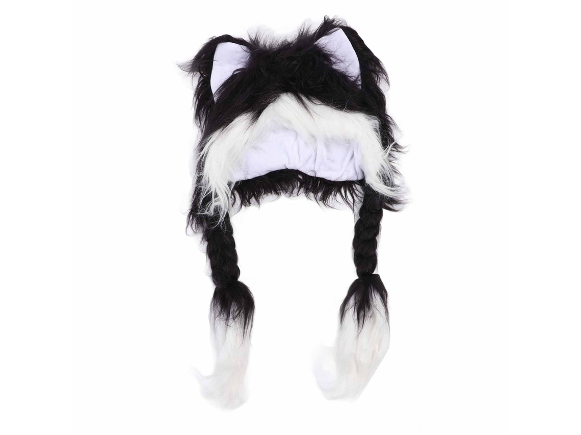 Bj-gorro De Orelhas De Gato Feito À Mão Suave E Peludo Para Cosplay Dia De São Valentim Natal Preto Branco