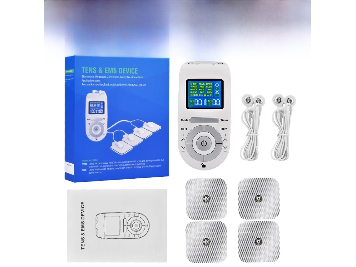 Estimulador Muscular Eléctrico Tens (blanco), Masajeador Facial Y Corporal De Acupuntura Ems