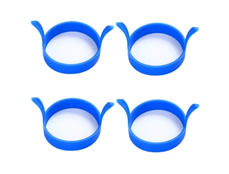 4 anillos de silicona para huevos fritos anillos antiadherentes para cocinar huevos molde redondo para panqueques azul ZMDECQNA