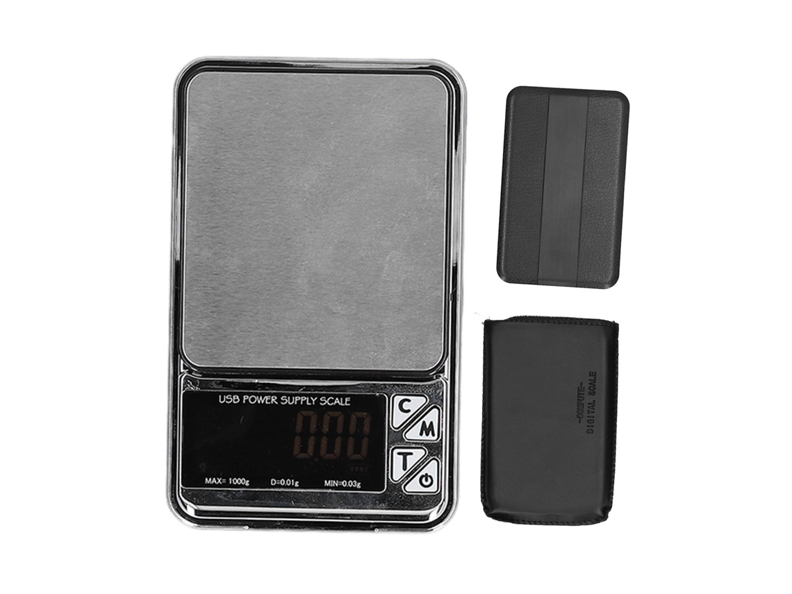 Báscula electrónica con pantalla LCD de alta precisión, ligera, portátil, de acero inoxidable para joyería