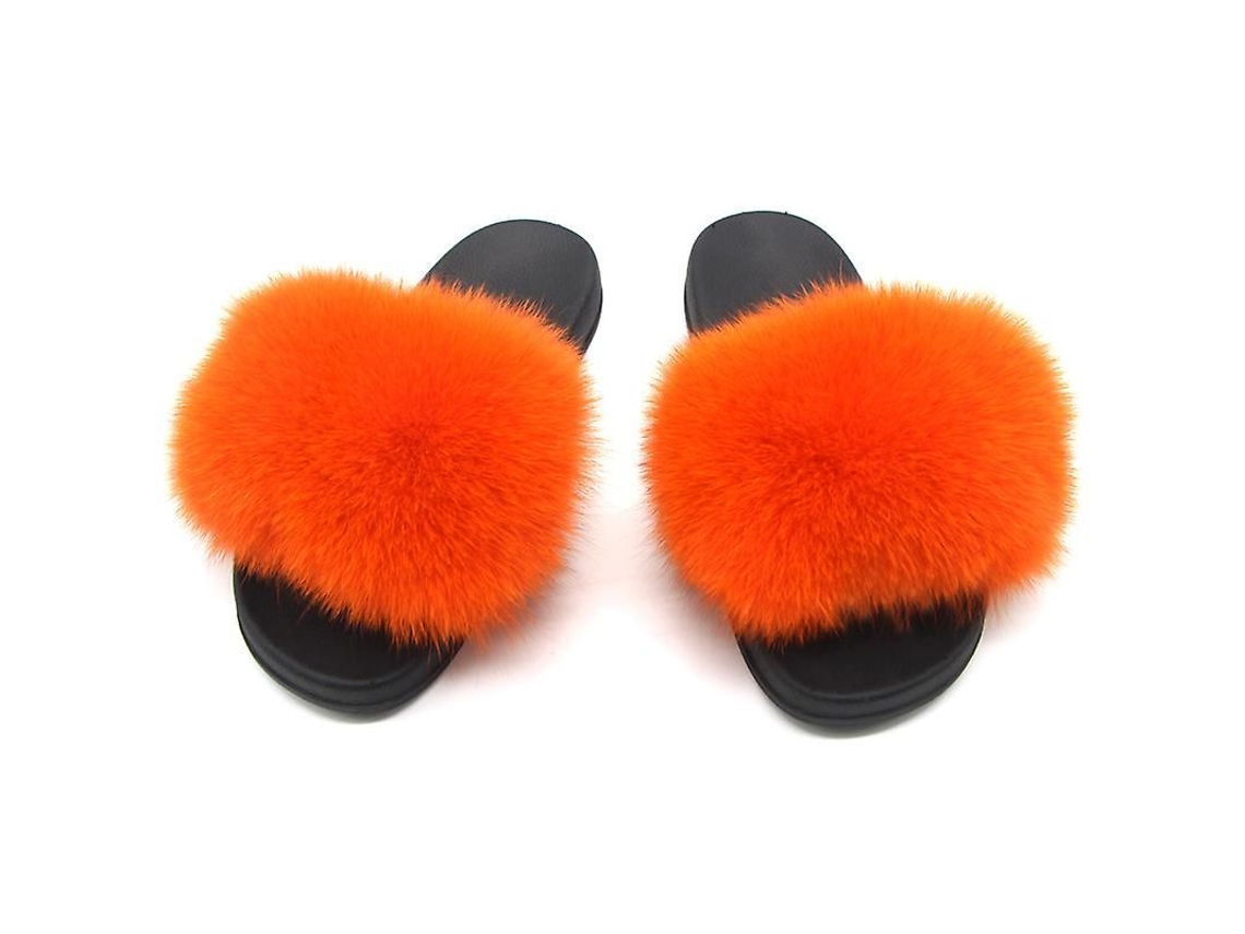 2026-zapatos De Pelo De Zorro Para Mujer - Chanclas De Pelo Abiertos Y Cómodos Para Interior Y Exterior